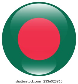The flag of Bangladesh. Flag icon. Standard color. Circle icon flag. 3d illustration. Computer illustration. Digital illustration. Vector illustration.