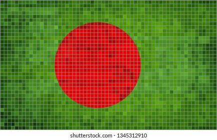 Flag of Bangladesh - Illustration, 
Abstract grunge mosaic vector