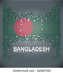 Flag of Bangladesh made out of square blocks, vector