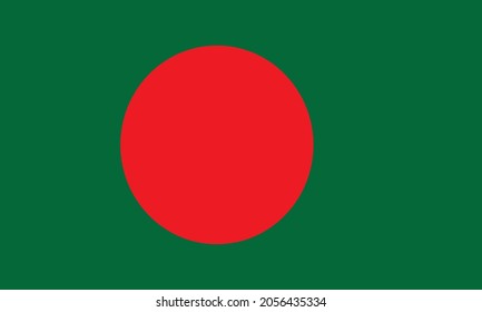 Flag of Bangladesh national flag A red disc slightly off center to the left on a dark green banner,original and simple flag.  isolated vector image in official colors and Proportion Correctly