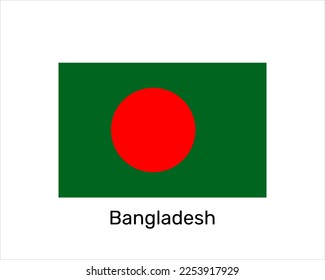 Flag of Bangladesh. National symbol. Bangladesh flag symbol. Vector illustration isolated on white background