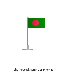 bandera de bangladesh. bangladesh en el asta de bandera. icono vector aislado en fondo blanco