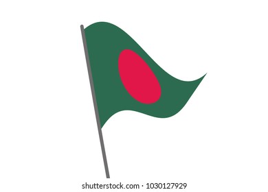 Flag of the Bangladesh on a white background ,vector