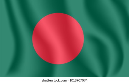 Flag of Bangladesh. Realistic waving flag of People's Republic of Bangladesh. Fabric textured flowing flag of Bangladesh.
