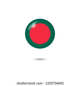 Flag of Bangladesh round 3d, Bangladesh Flag Template Design. Vector Eps 10
