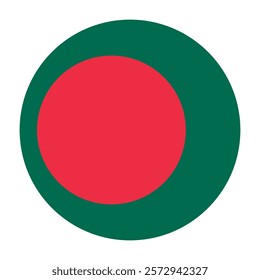 Flag of Bangladesh round shape, national symbol