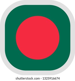 Flag of Bangladesh. Rounded square icon on white background, vector illustration.
