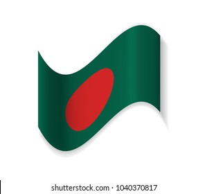 The Flag Of Bangladesh. The South Asian Country. Vector illustration. National symbol. bay of Bengal.
