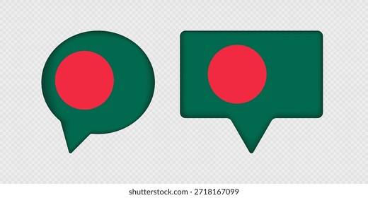 Flag of Bangladesh in speech bubble.