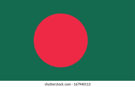 Flag of Bangladesh. Vector. Accurate dimensions, elements proportions and colors. 