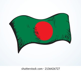 Flag of Bangladesh. Vector drawing icon