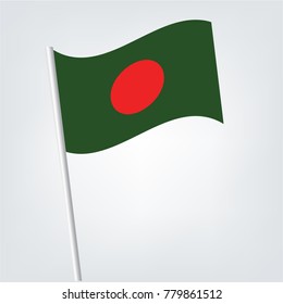 Flag of Bangladesh , Bangladesh flag waving isolated vector illustration,Flag of Bangladesh, Bangladesh. Vector illustration of a stylized flag. The slit in the paper with shadows.