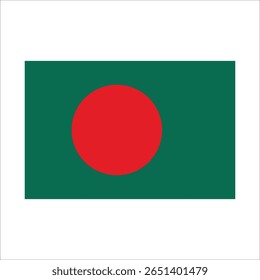 Flag of bangladesh waving in the wind, green and red national symbol.