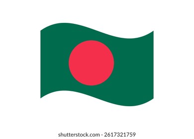 Flag of Bangladesh. Bangladesh wavy flag digital vector illustration. Fluttering flag.