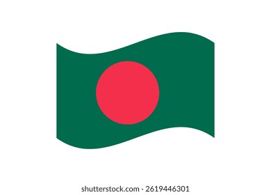 Flag of Bangladesh. Bangladesh wavy flag digital vector illustration. Fluttering flag.