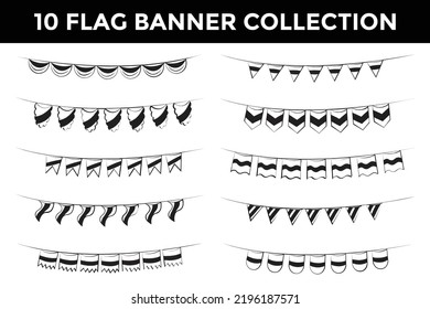 handgezeichnete Flaggenbanner-Kollektion