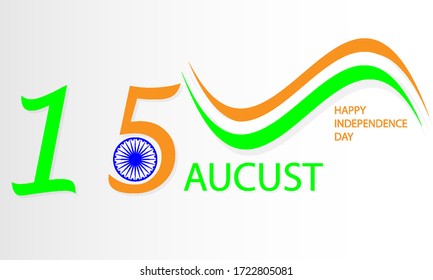 Flag banner Happy Indian Independence Day, vector art illustration.