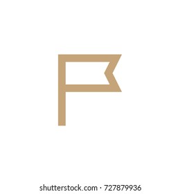 Flag banner line vector icon