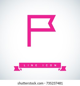 Flag banner line vector icon
