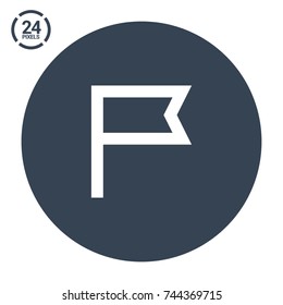 Flag banner line vector icon