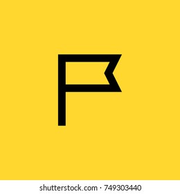 Flag banner line vector icon