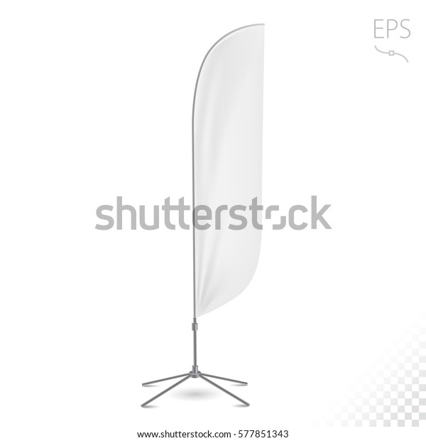 Flag Banner Stand Display White Outdoor Stock Vector Royalty Free