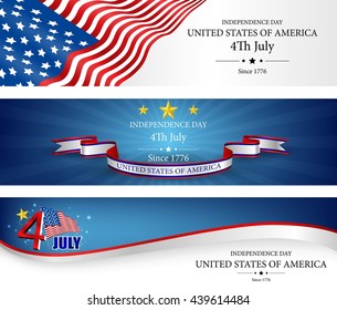Flag banners independence day template.Vector