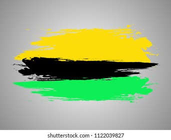 Flag of Barbacoas. Vector illustration on grey background. Beautiful brush strokes. Abstract concept. Elements for design
