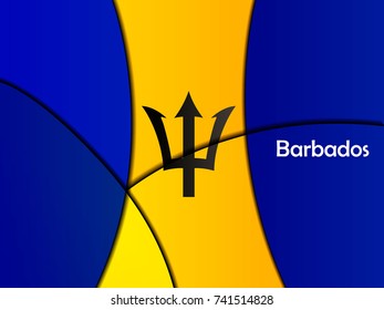 Flag of Barbados background template, vector solid shapes illustration