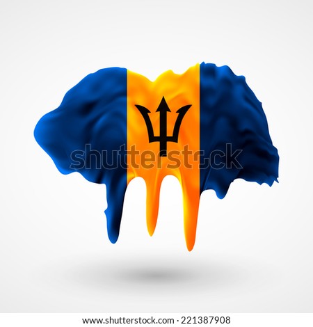  Flag of Barbados 
Blot with paint streaks with the national colors. Independence Day. Banner Pennon Pennant Background Stock Vector Icon Image Picture Illustration Printed material Logo 