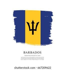 Flag of Barbados, brush stroke background