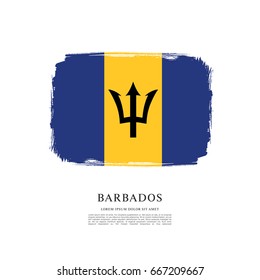 Flag of Barbados, brush stroke background