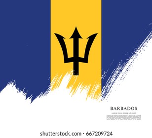 Flag of Barbados, brush stroke background
