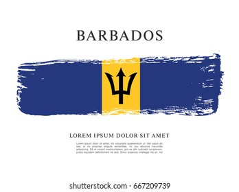 Flag of Barbados, brush stroke background