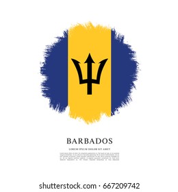 Flag of Barbados, brush stroke background