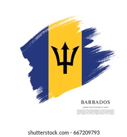 Flag of Barbados, brush stroke background
