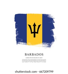 Flag of Barbados, brush stroke background