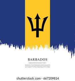 Flag of Barbados, brush stroke background