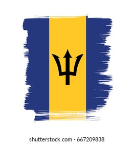 Flag of Barbados, brush stroke background