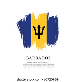 Flag of Barbados, brush stroke background