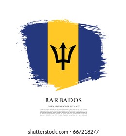 Flag of Barbados, brush stroke background