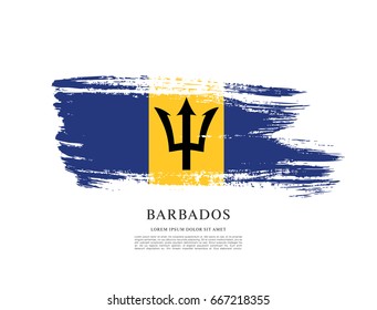 Flag of Barbados, brush stroke background