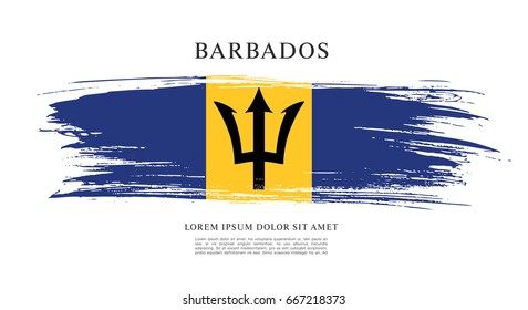 Flag of Barbados, brush stroke background