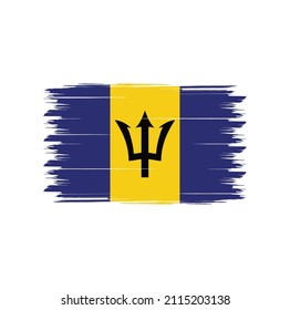 Bandera de Barbados con estilo de pincel