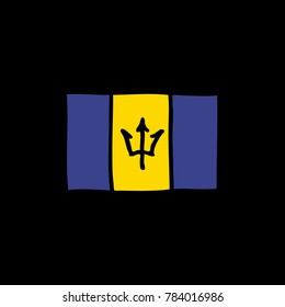 Flag of Barbados doodle icon