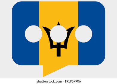 The flag of Barbados in a messaging bubble
