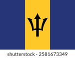 Flag of Barbados. National Barbados flag symbol. Flag of Barbados Vector graphics.