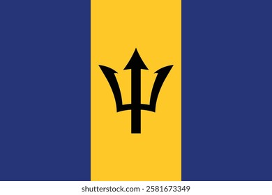Flag of Barbados. National Barbados flag symbol. Flag of Barbados Vector graphics.