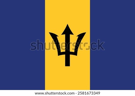 Flag of Barbados. National Barbados flag symbol. Flag of Barbados Vector graphics.