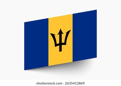 Flag of Barbados. Barbados flag official colors tilted icon digital vector illustration design.
